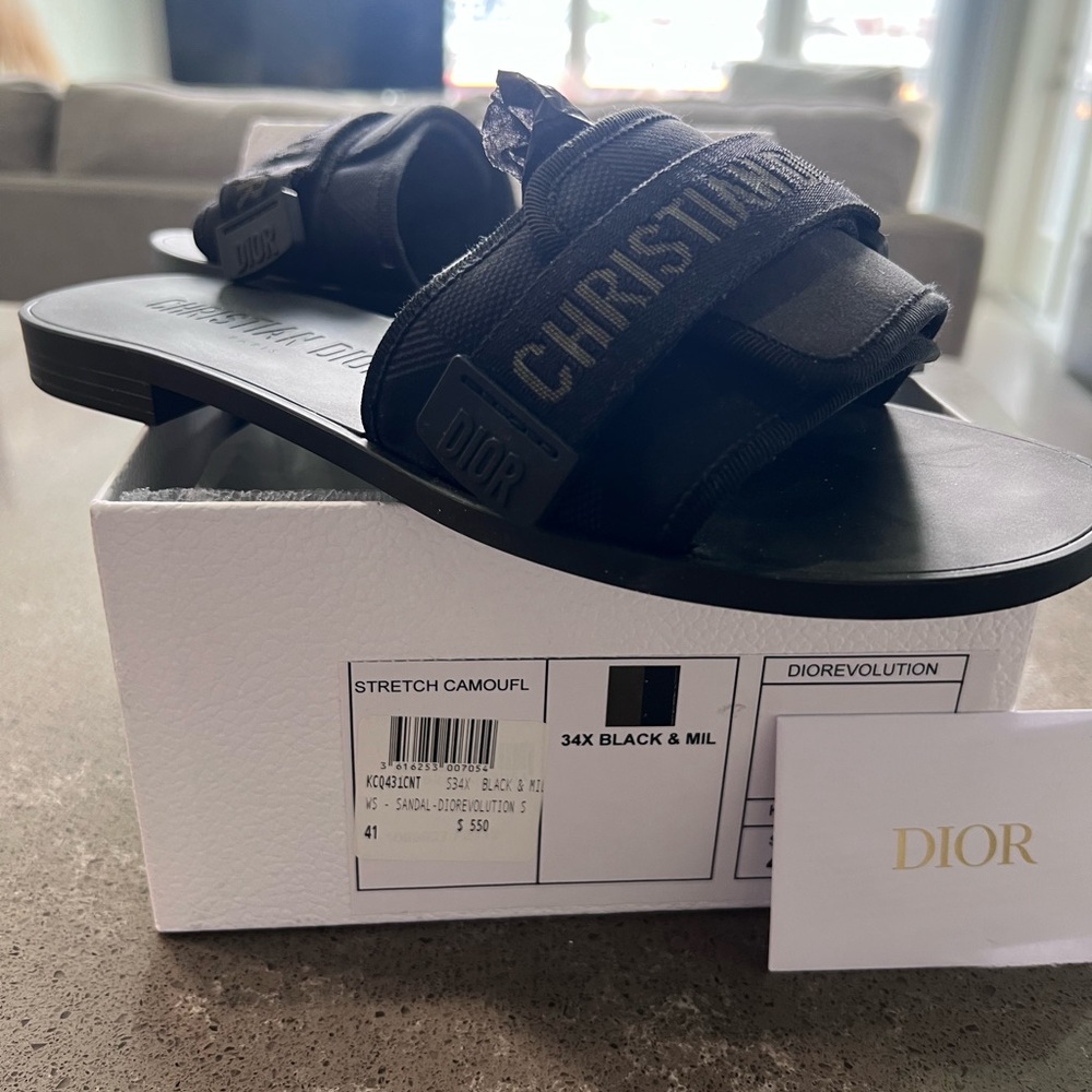 Dior Black Camouflage Sandals